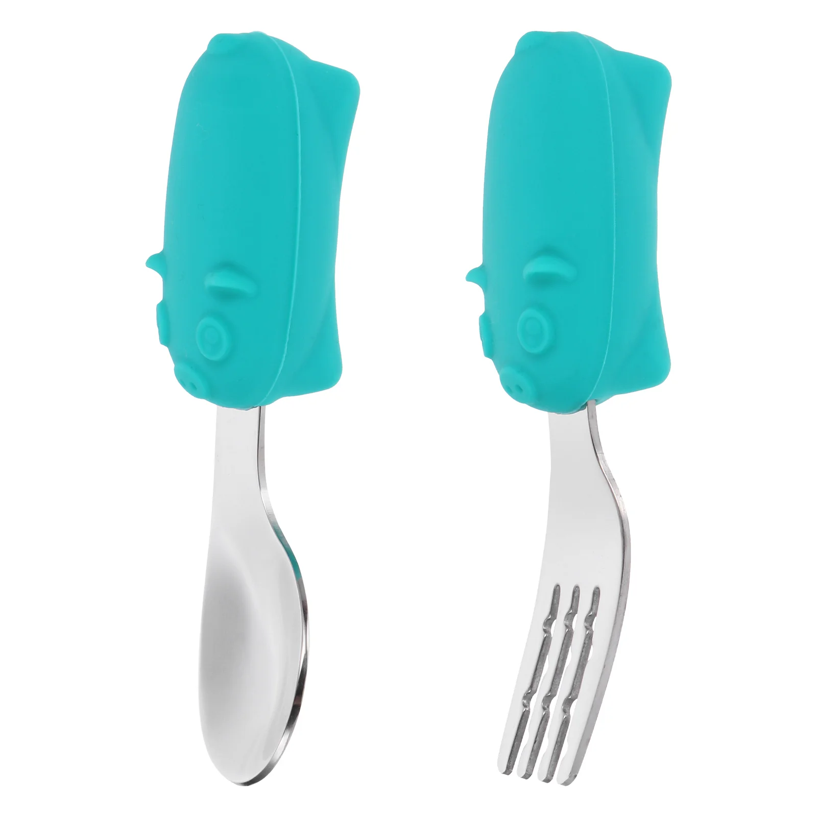 

Baby Feeding Spoon Infant Training Fork Steel Stainless Short Handle Tableware Dinnerware Flatware Household Set Tools Supplies