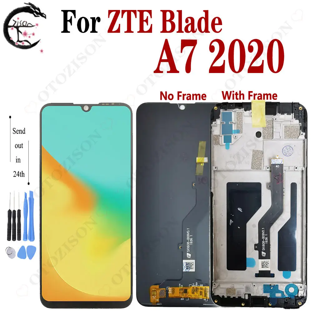 Дисплей A7 2020 для ZTE Blade ЖК-дисплей с рамкой сенсорный датчик дигитайзер в сборе