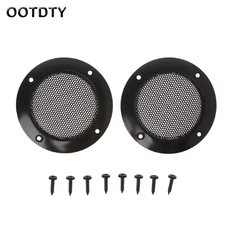 

2pcs 2inch Decorative Mesh Circle Car Speaker Protective Cover Cases Horn Guard Decorative Circle Video Accessory
