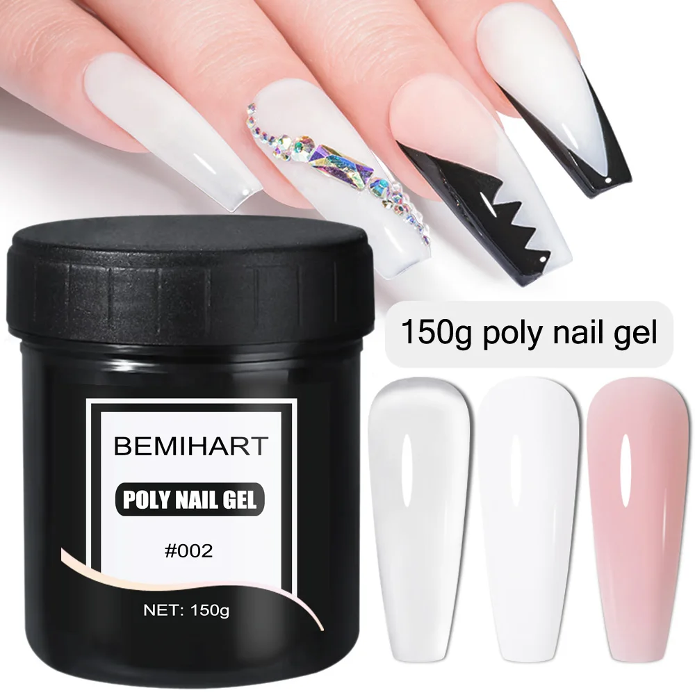 

BEMIHART 150g Nail Quick Extension Gel Clear Jelly Nude Pink Thick Poly Nail Gel Soak Off Acrylic Gel Nail Art Design Manicure