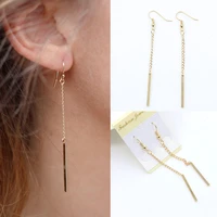 women metal rod drop earrings classic simple personality party earrings for women kids girls gifts accessories