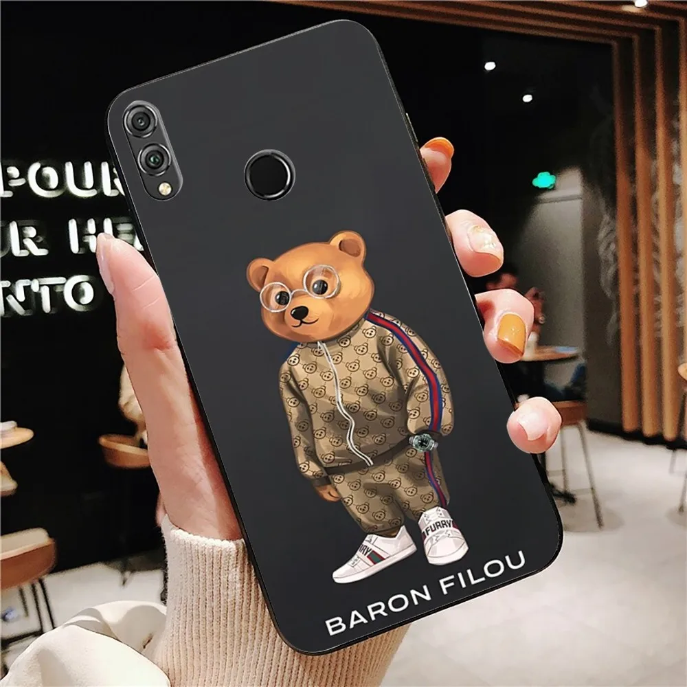 Модный чехол для телефона B-Baron F-Filou Bear Huawei Honor 10 lite 9 20 7A 9X 30 50 60 70 pro plus мягкий
