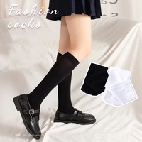 1 pair summer stockings thin lolita kawaii harajuku maid anime over the knee japanese black velvet silk jk uniform womens socks