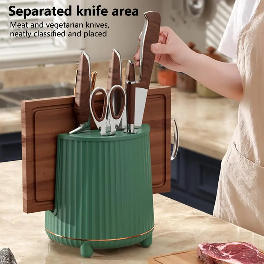 

Useful Kitchen Utensil Holder Water Pan Design Detachable Solid Color Cutters Storage Rack Daily Use