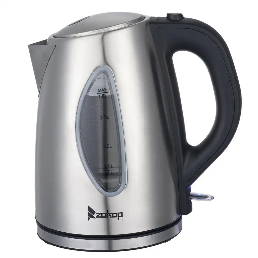 

1500W 1.8L Stainless Steel Electric Kettle with Water Window, Silver