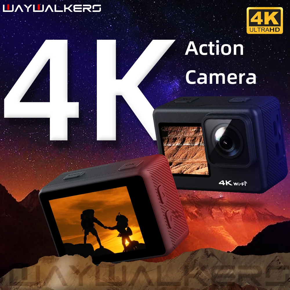

Экшн-камера Waywalkers AIR, 4K, 60PFS, 1080P, 4-кратный зум, Wi-Fi