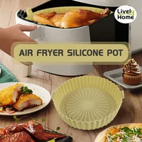 silicone baking tray air fryer pan pot non stick insert basket reusable food grade airpot liner dishes air fryer accessories