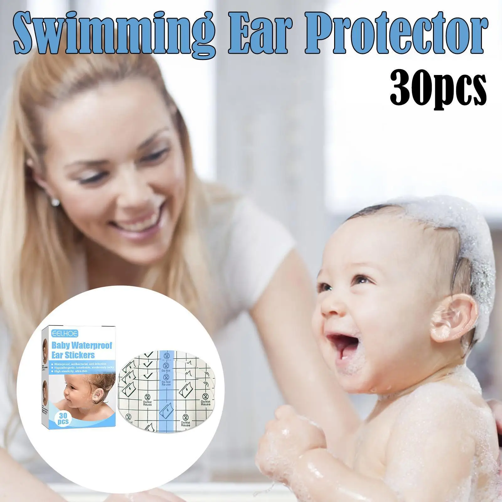 

Waterproof Ear Protector Sticker Baby Swimming Ear Ear Shower Bathing Cover Cap Tool Baby Pads Caps Swimming Pat D9z3