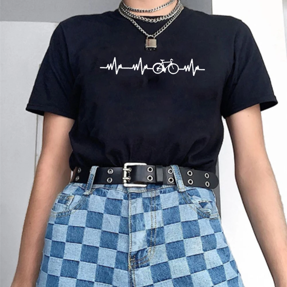 

Bicycle Heartbeat T Shirt Women Tshirt Women Shrot Sleeve Tee Shirt