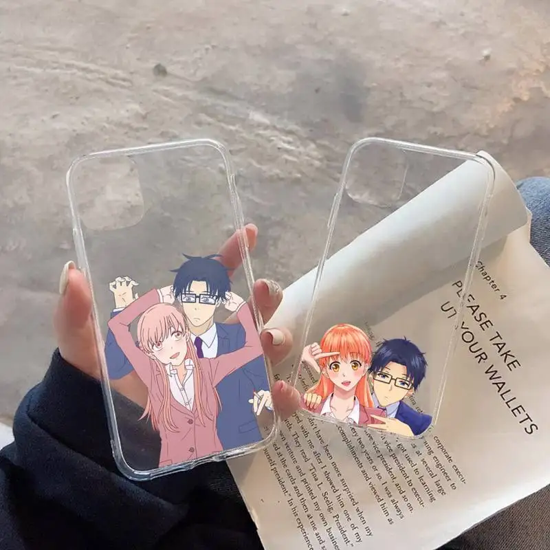 

Japan anime Wotakoi Love Is Hard Phone Case Transparent soft For iphone 12 11 13 7 8 6 s plus x xs xr pro max mini
