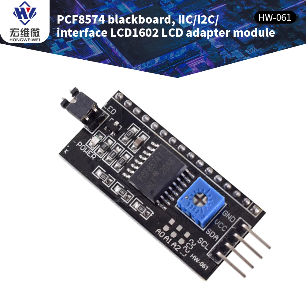 

10pcs/lot PCF8574 IIC I2C TWI SPI Serial Interface Board Port 1602 2004 LCD LCD1602 Adapter Plate LCD Adapter Converter Module
