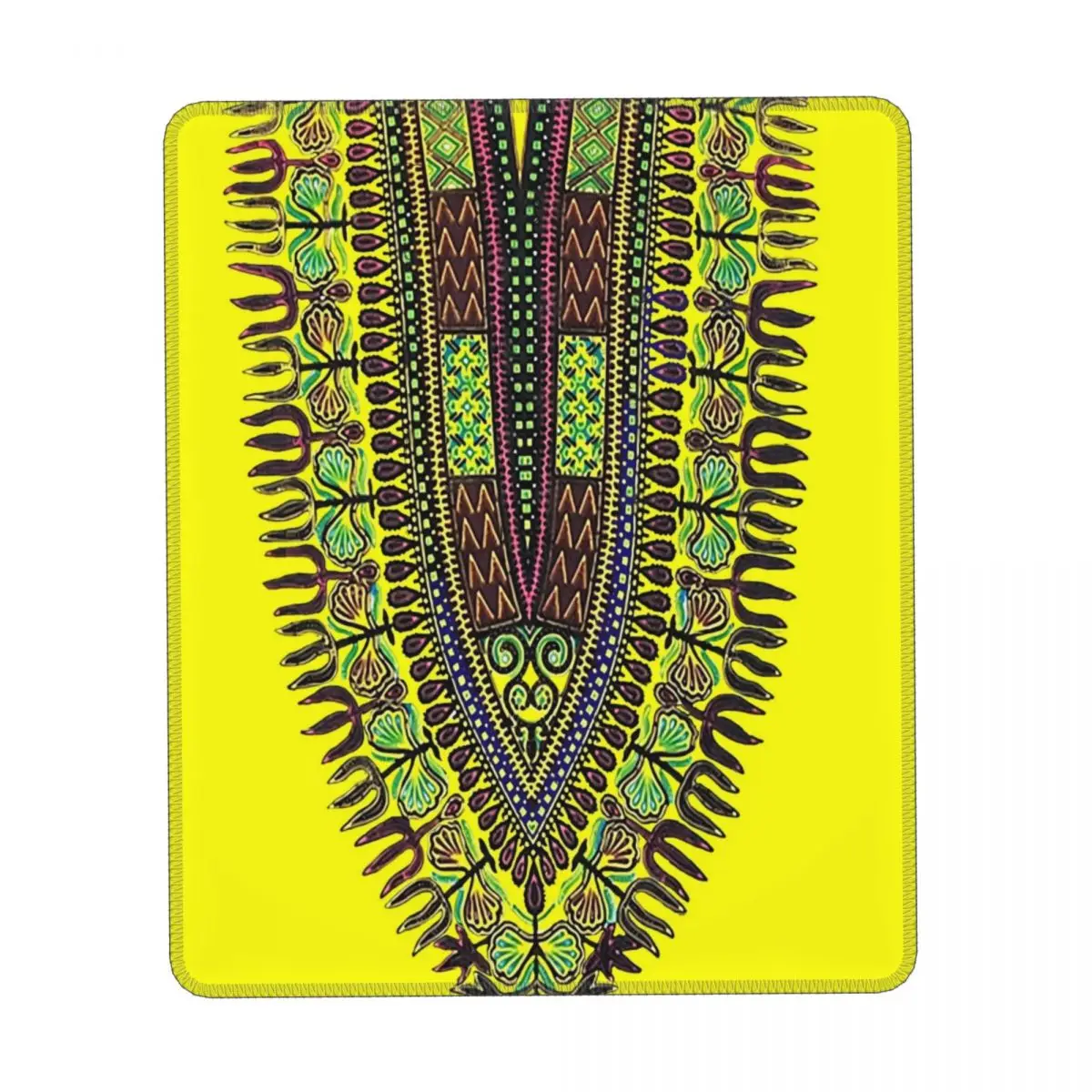 

Yellow Dashiki Vertical Print Mouse Pad African Print Office Rubber Mousepad Soft Non Slip Original Mouse Pads