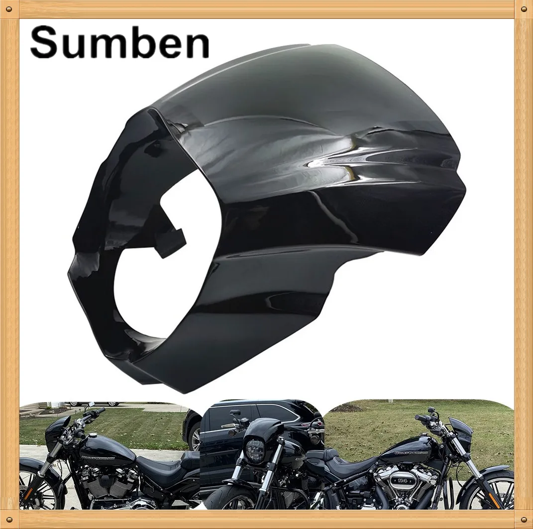 Глянцевая черная Защитная крышка для фар маска с крепежным элементом Harley Softail