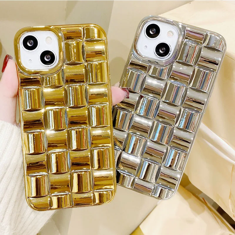 

Luxury 3D Square Electroplating Soft phone case for iphone 13 12 11 Pro Max Mini XS Max X XR 7 8 6 6S Plus SE2 Silicone cover