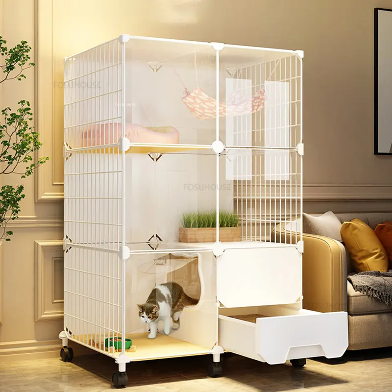 

Cat Cages Home Indoor Cat Litter Box Integrated Cat Villa Cat Super Large Free Space Pet Products House Simple Cat House Toilet