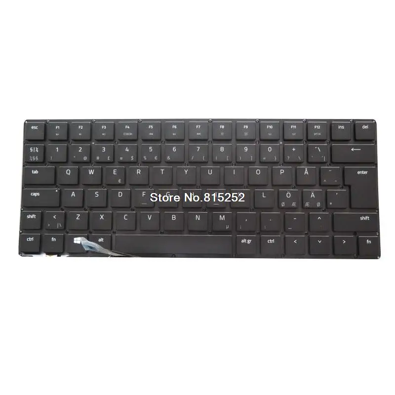 

Laptop Keyboard For RAZER Blade 12585483-00 2B-BC440R100 NBLC4&BX Nordic NE Black Without Frame