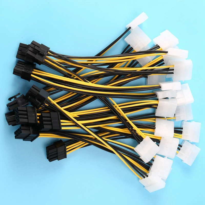 Фото 10 шт. 2 Molex 4-контактный к 8-контактному видеокарте PCI Express Pci-E ATX PSU Кабель-переходник Molex к Pcie 8-контактный шнур адаптера №4