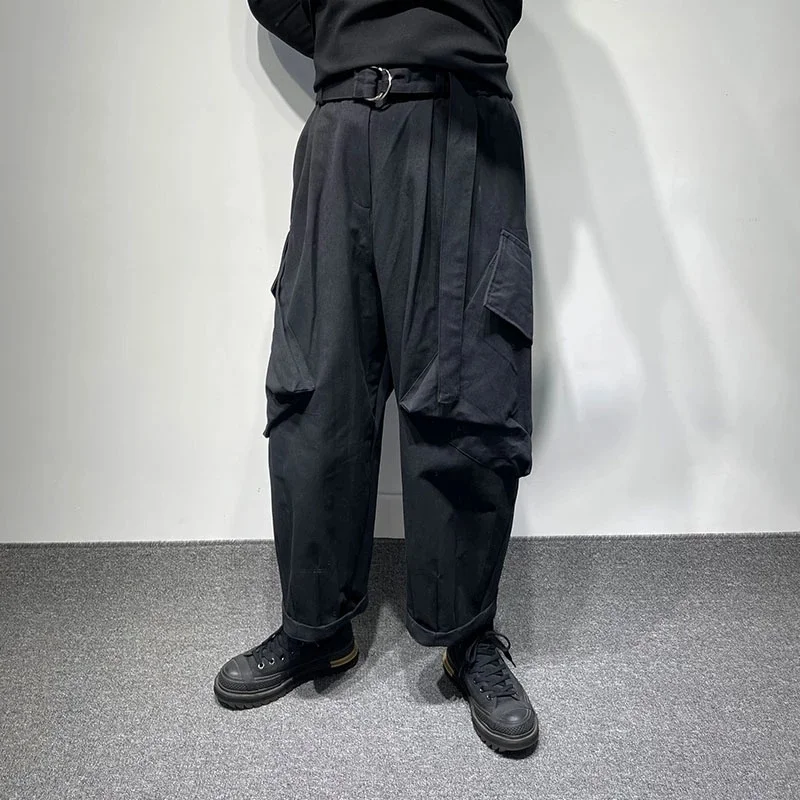

Men's Pocket Overalls Autumn Fashion Loose And Slightly Damaged Haran Large Old Ordinary Straight Pants
