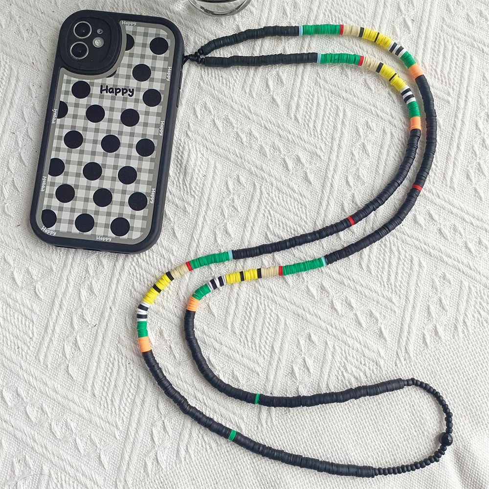 

HERLOOK 2023 Long Heishi Phone Chain Polymer Clay Beads Cell Phones Charm Strap for Mobile Fashion Anti-lost Lanyard Wholesale