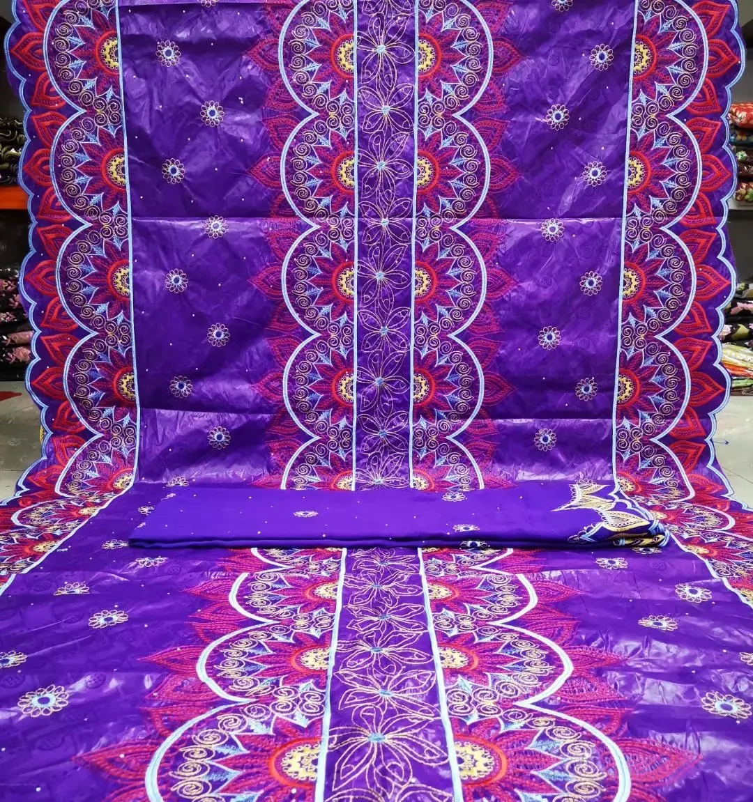 

5 + 2 ярда, африканская ткань Bazin, вышивка, Гвинея, парчовая ткань Bazin, кружево для женского платья