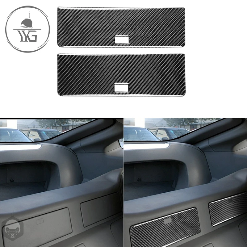 

For Nissan 350Z Z33 2003-2009 Rear Storage Door panel Carbon Fiber Sticker Back Glove Box Trim Cover Modified Car Accessories