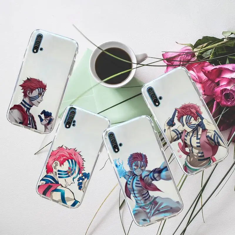 

Akaza Demon Slayer Phone Case Transparent for Huawei honor P mate Y 20 30 40 10 8 5 6 7 9 i x c pro lite prime smart