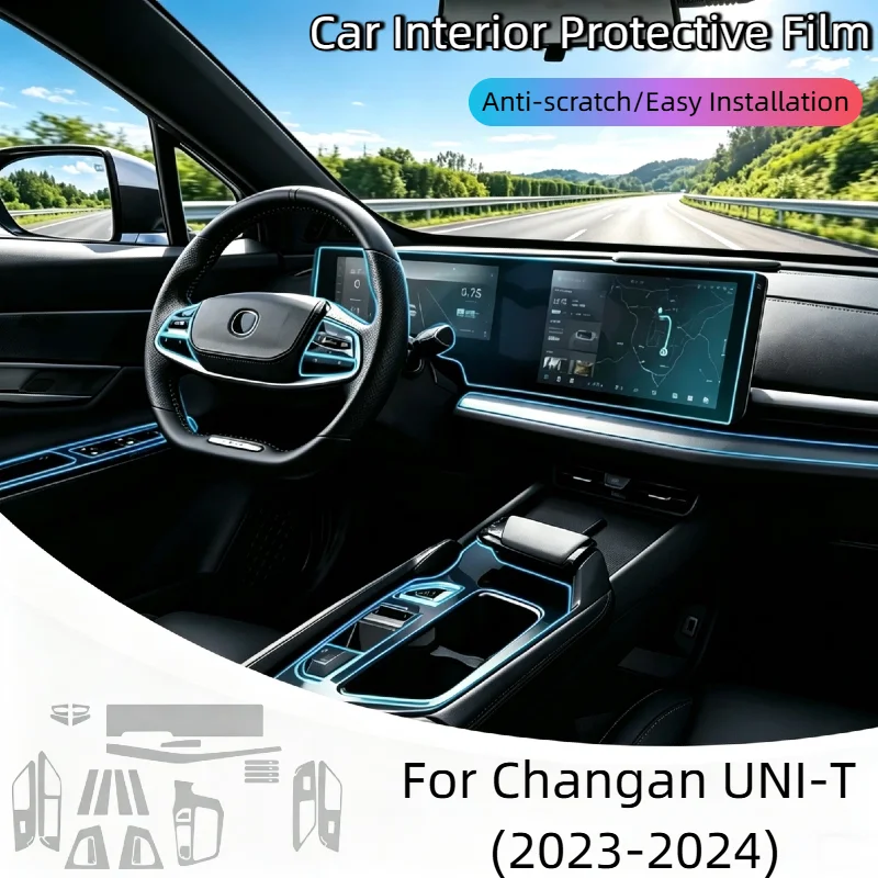 Фото Для Changan UNI T UNI-T 2023 2024: защитная пленка для экрана навигации автомобиля из ТПУ, защитная наклейка на коробку передач, аксессуары для интерьера с защитой от царапин. №1