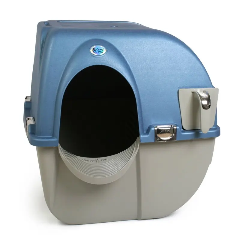 

Omega Roll 'n Clean Cleaning Cat Litter Box, Large For Cats Kitten Furniture House