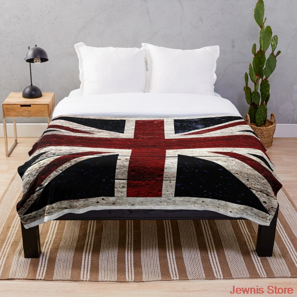 

Диванное одеяло Union Jack, мягкое удобное легкое покрывало из микрофлиса для дивана, всесезонное теплое одеяло для гостиной/спальни