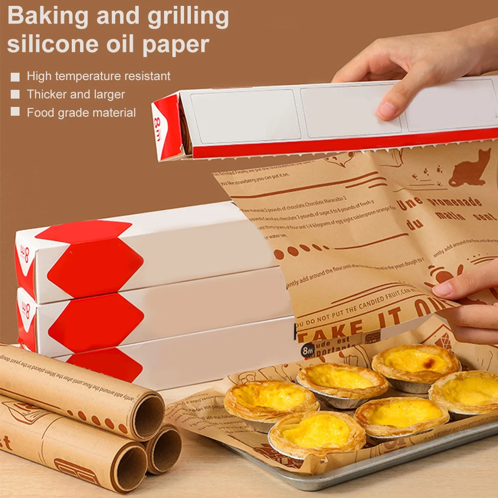 

Wax Paper Grease Resistant Basket Liner Oilpaper, Bread Sandwich Burger Fries Wrappers - Brown, Baking Tools 30cm*8m