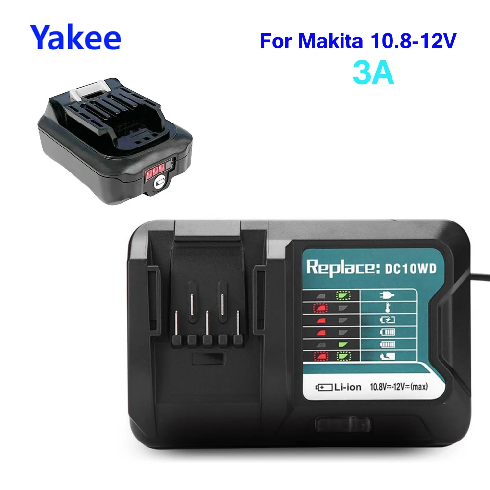 Быстрое зарядное устройство для аккумуляторов Makita 10,8 в 12 В, инструмент для зарядки аккумуляторов DC10WD BL1015 BL1016 BL1021B BL1041B 40 Вт 3A ток