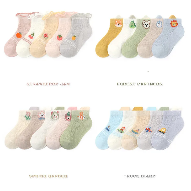 

Kids Mesh Socks Lace Cartoon Thin Summer Kids Fashion 0-5Years