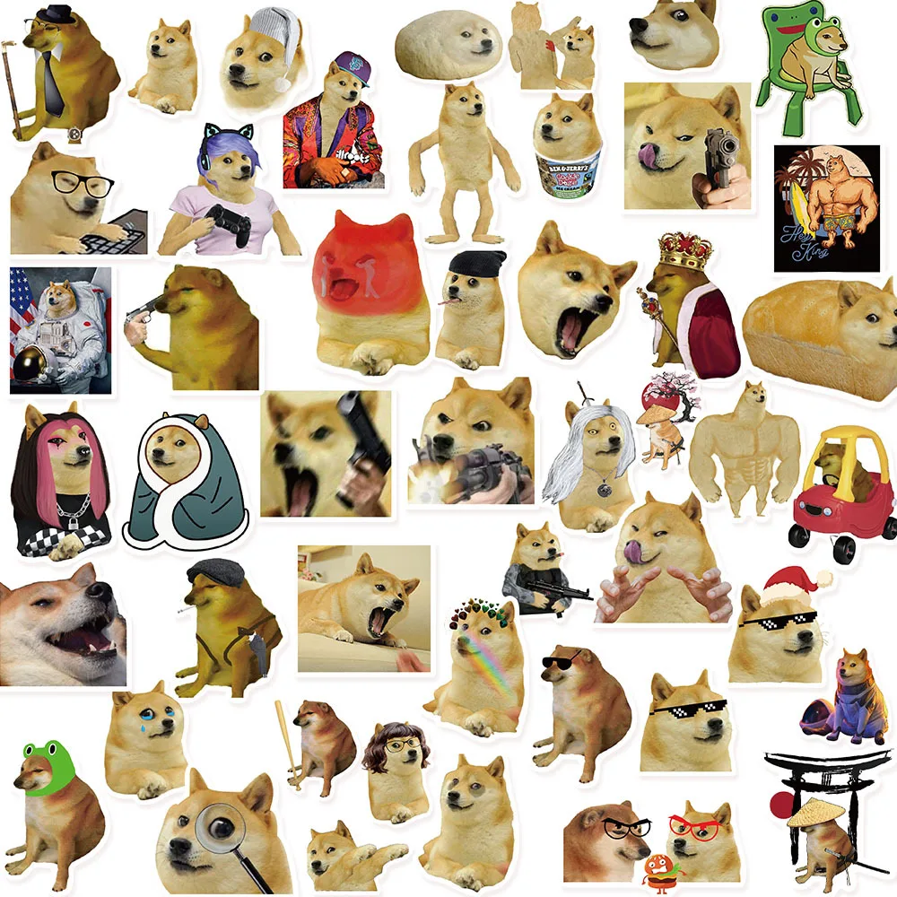 50 шт. Мультяшные забавные наклейки с собакой и мемом s Doge граффити для DIY чемодан