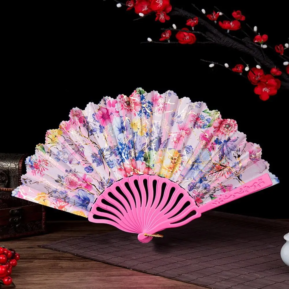 Черный Складной Веер Для Женщин Высококачественный Пластиковый Танцевальный