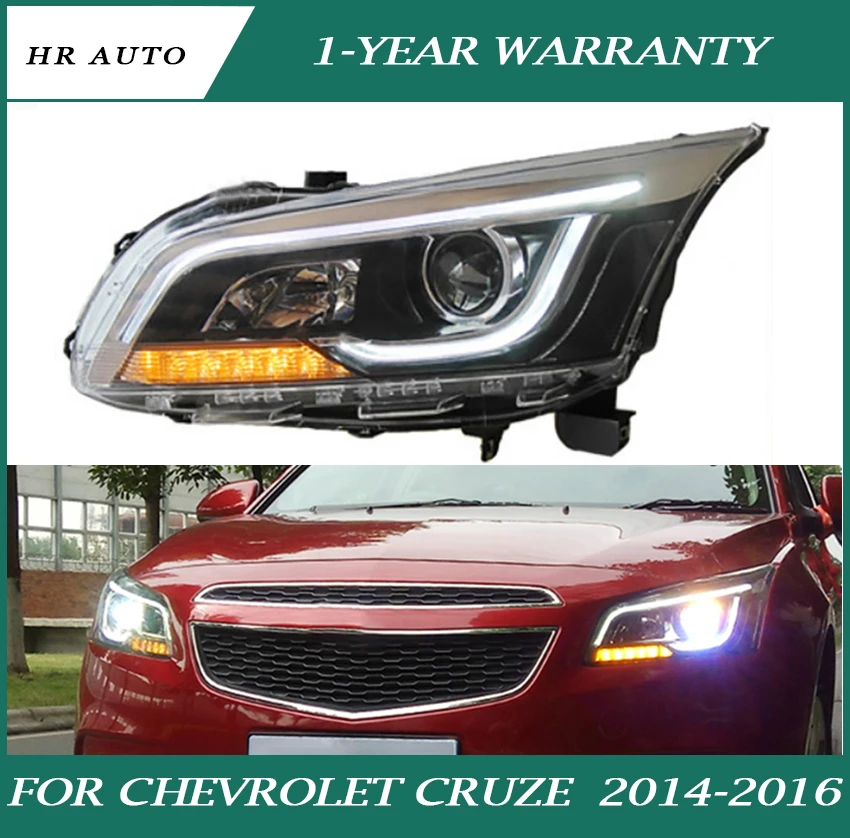 

Car Headlight Fit Chevrolet Cruze 2014-2016 Headlights Modified Double Lens LED Daytime Running Lights Auto Exterior Accessories