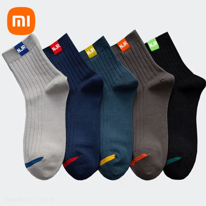 5 парт/лот Youpin мужские носки короткие однотонные повседневные тонкие дышащие
