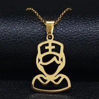 nurse stainless steel necklace for women gold color necklaces pendants gift jewelry acero inoxidable joyeria n1002s07