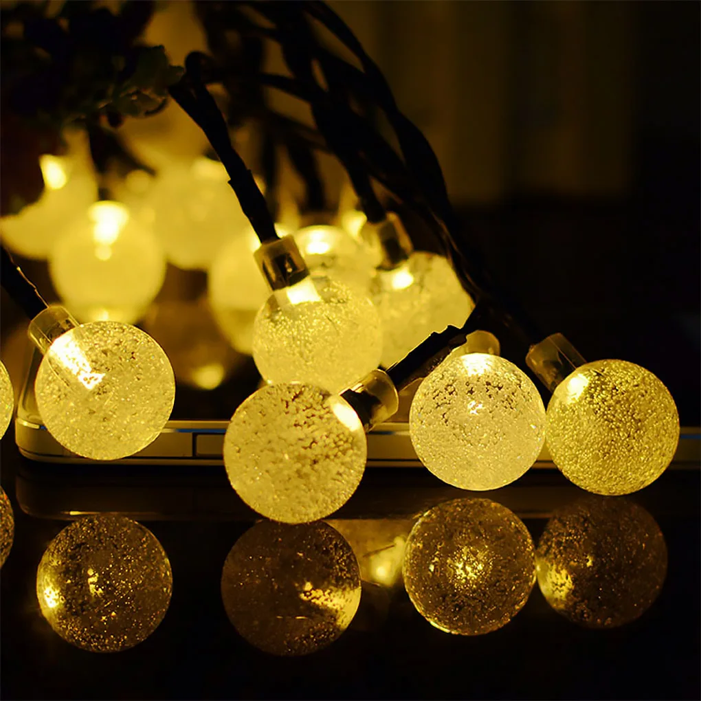 

Solar String Lights LED Beads Balls Lamps for Patio Lawn Garden Wedding Party Decor 30LEDs 2 Modes Warm White