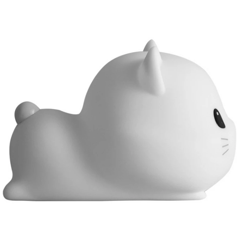 

USB Rechargeable Night Light Cat Silicone Night Lights Touch-Sensor Bedroom Bedside Lamp For Kids Baby Gift
