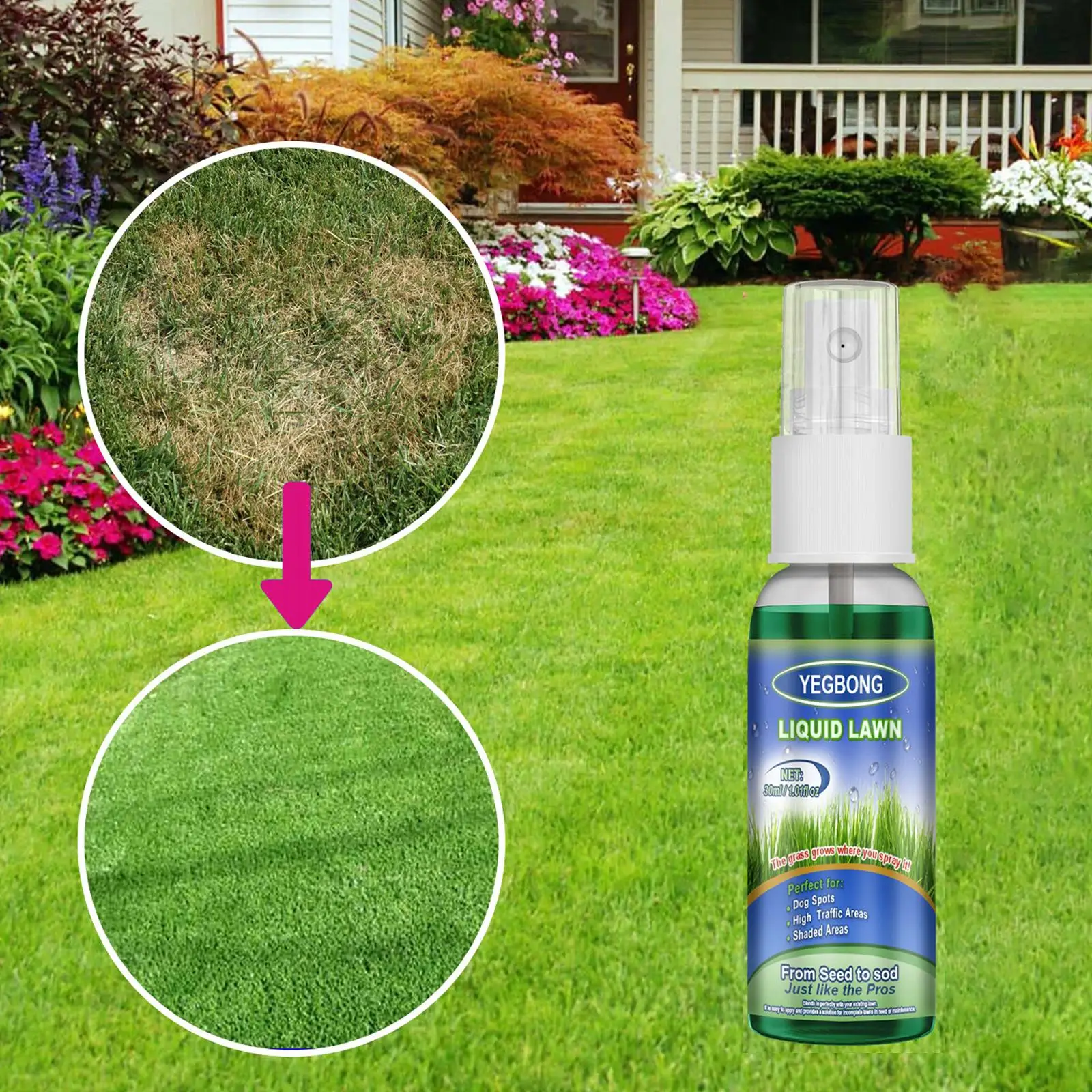 

Спрей для газона, газона, спрей для освещения дома и сада