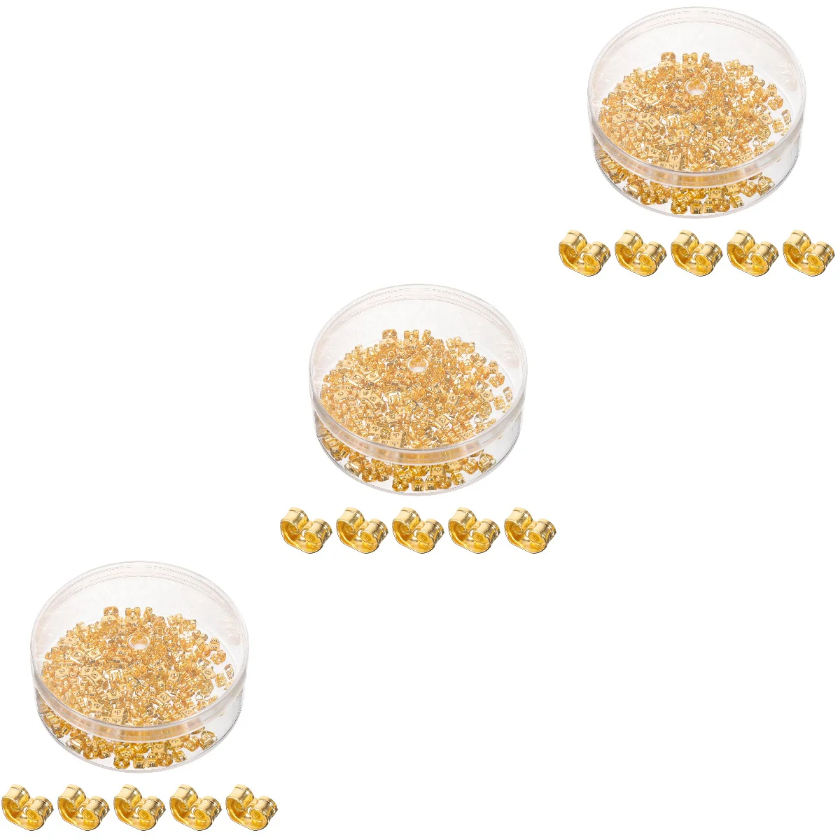 

1200 Pcs Tiny Earring Backs Studs Metal Earrings Hook Iron Droopy Ears Stoppers Gold