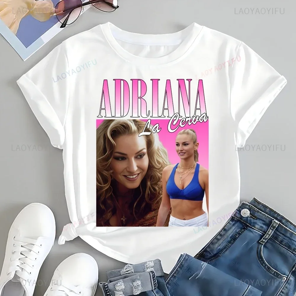 Фото Футболка с принтом персонажей Adriana La Cerva TV Sopranos, топ, трендовая рубашка унисекс с короткими рукавами, большая футболка с графикой №2
