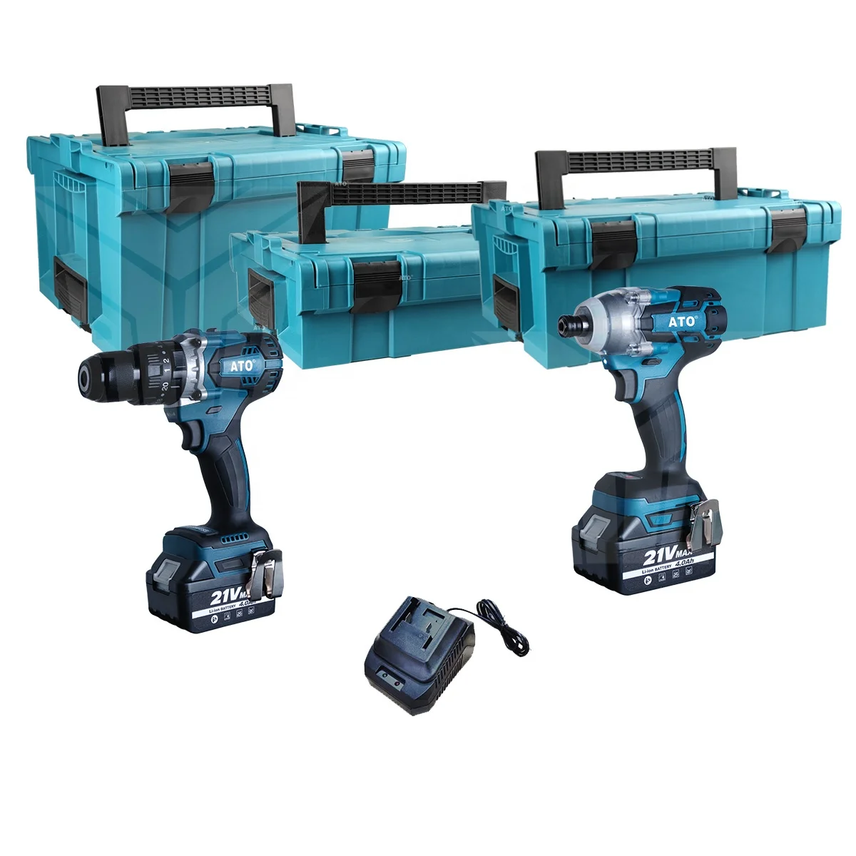 ATO power tools CB2002 two in one electric 4.0ah brushless cordless impact drill driver screwdriver 21v combo kit set