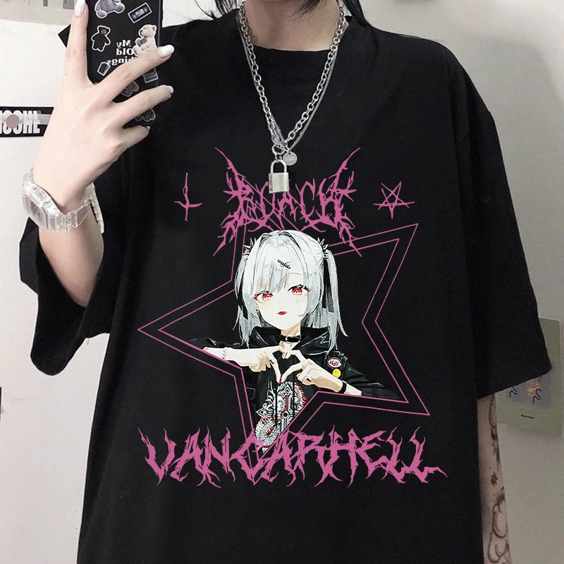 

Anime Harajuku Women T Shirt Gothic Punk Short Sleeve Tops Men Summer Oversize Aesthetic Y2K Clothes Print Female Tee Shirt