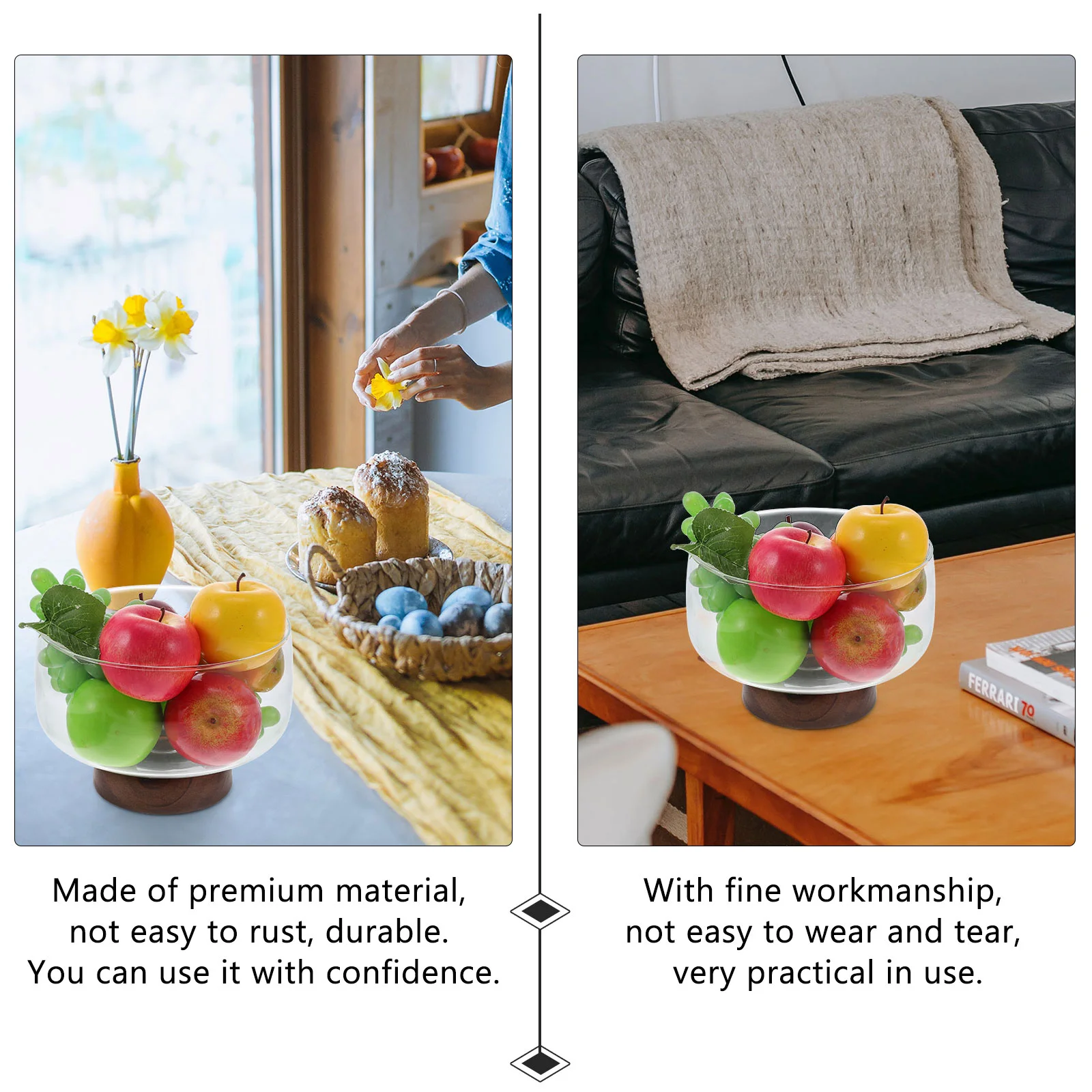 Стеклянная тарелка для фруктов зеркальная закусок блюдо аппетита тарелки еды