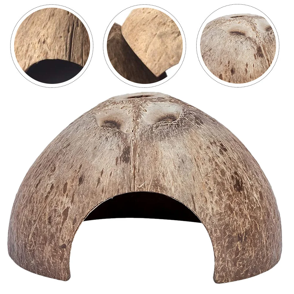 

Accessories Resin Reptile Cave Coconut Hide Supplies Wear-resistant Shelter Terrarium Supply