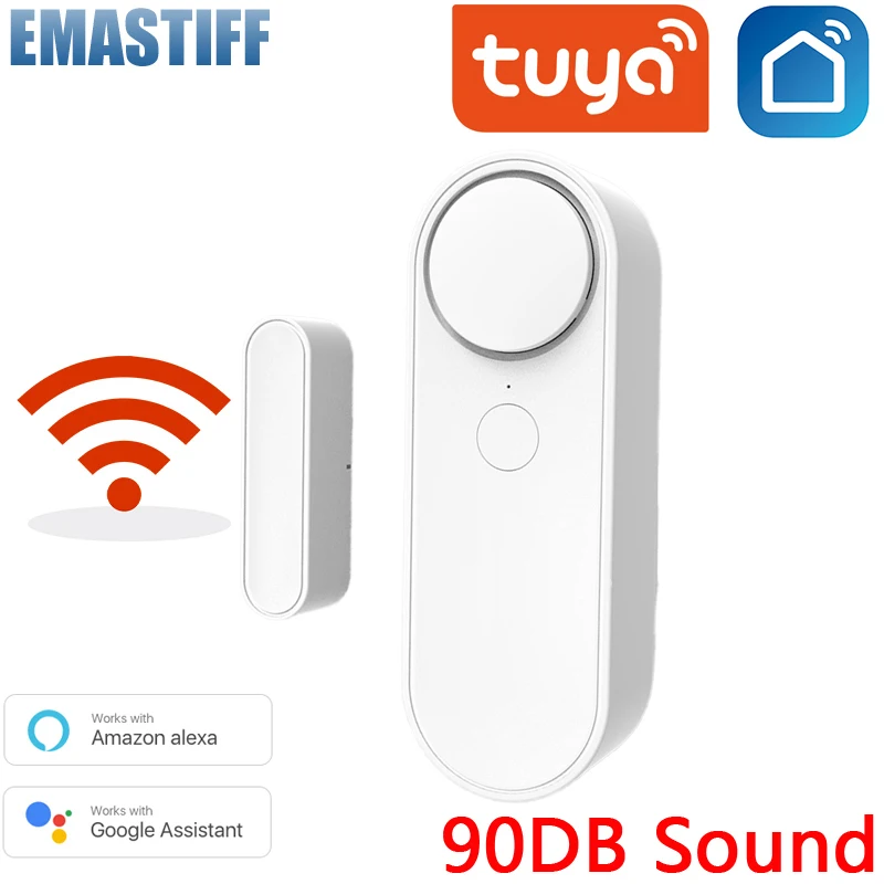 

Tuya Smart WiFi Sound Door Sensor Door Open / Closed Detector Compatible With Alexa Google Home Smart Life APP Control alert