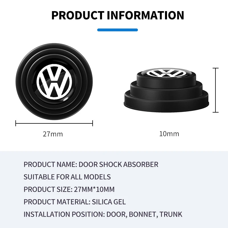 1/2/4 шт. противоударные силиконовые наклейки на дверь автомобиля для Volkswagen MINI Seat