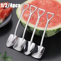 24pcs shovel spoons stainless steel teaspoons creative coffee spoon for ice cream dessert scoop tableware cutlery set