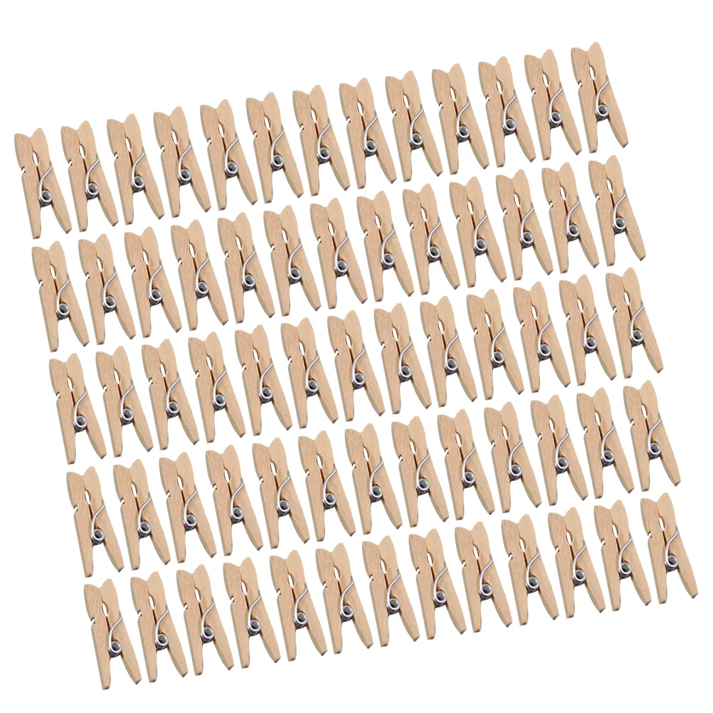 

100 Pcs Mini Clothespins Bracket Photo Pegs Wooden Adorable Clip Clips Bamboo Clamp